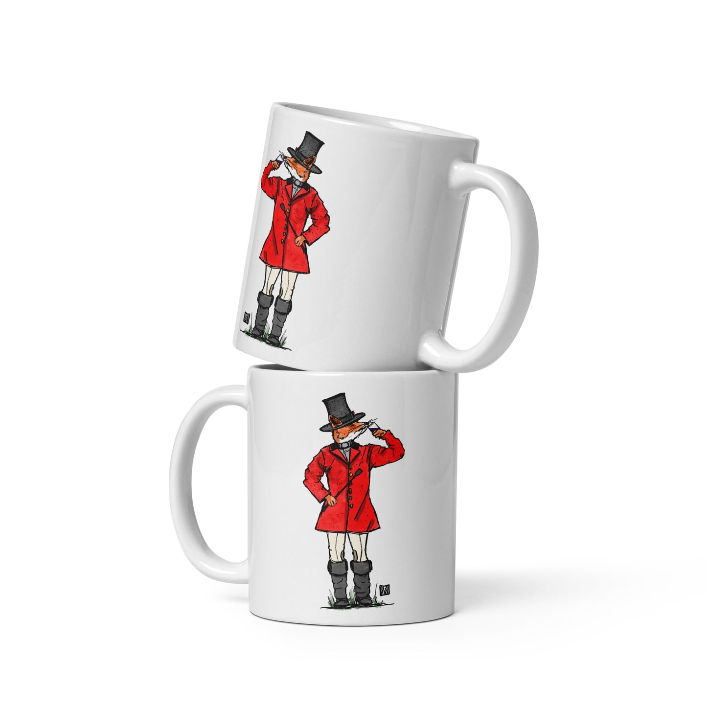 BellavanceInk: Coffee Mug With Fox Dressed In Their Fox Hunting Garb