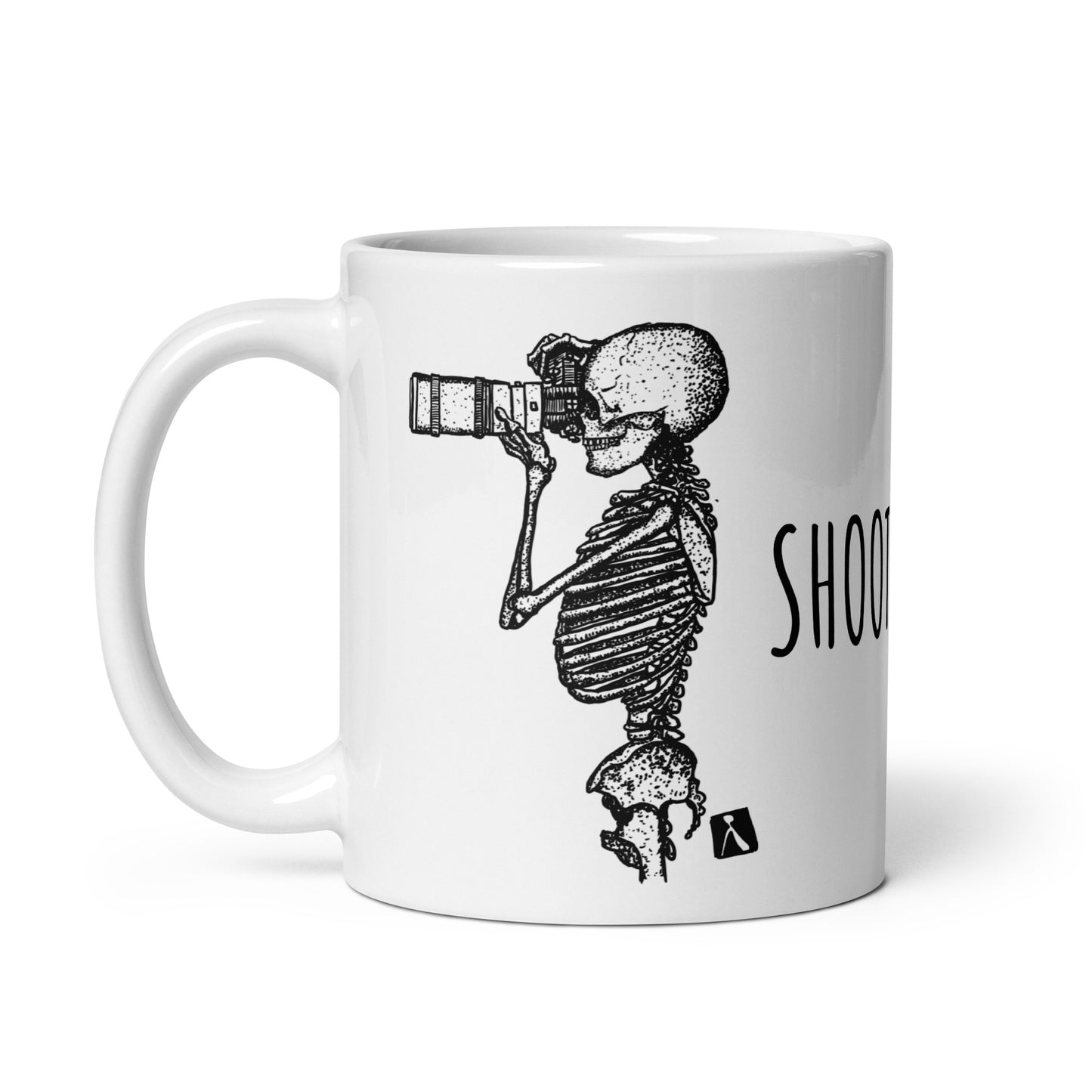 BellavanceInk: Coffee Mug With Pen & Ink Drawing Of A Skeleton Shooting With Their Camera