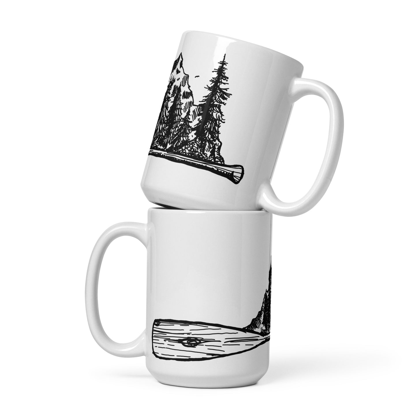 BellavanceInk: Coffee Mug With Vintage Canoe Paddle And Forest Scene Naturescape