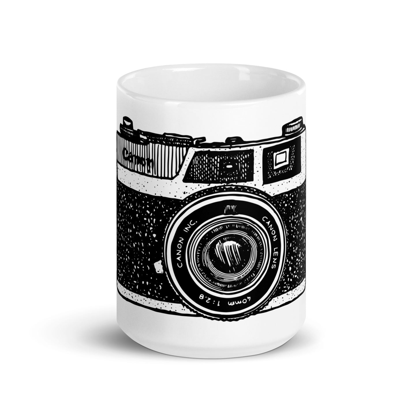 BellavanceInk: Coffee Mug With Vintage 35MM Camera Pen & Ink Sketch