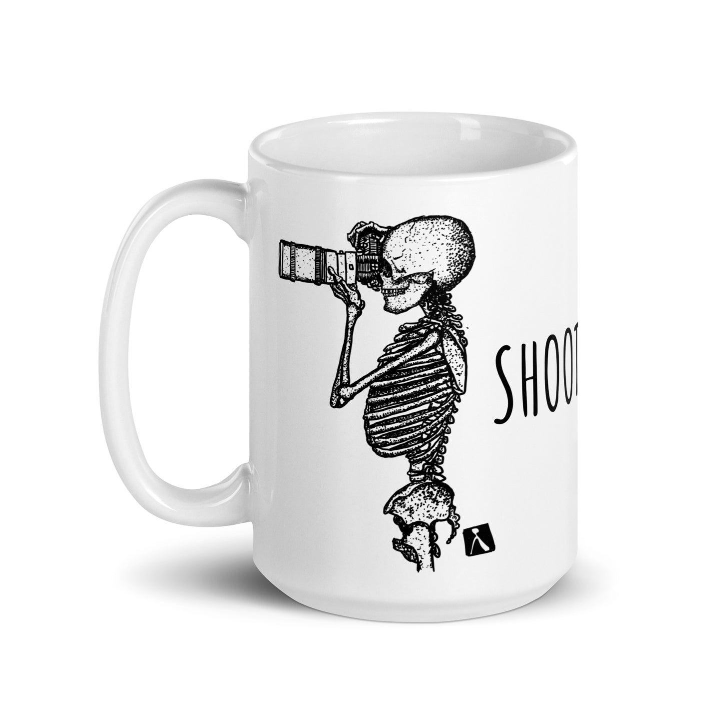 BellavanceInk: Coffee Mug With Pen & Ink Drawing Of A Skeleton Shooting With Their Camera
