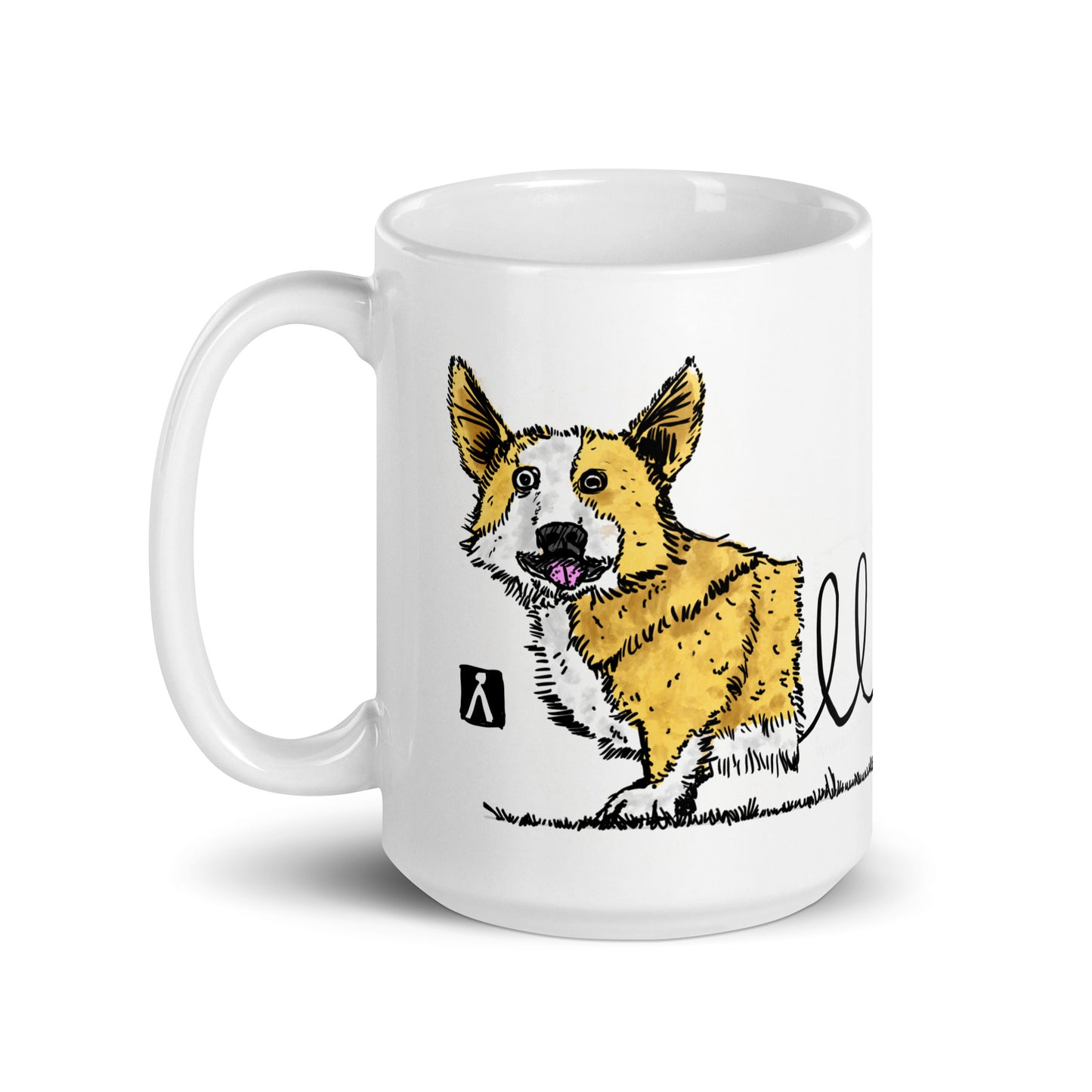 BellavanceInk: Coffee Mug With A Corgi Attached Together By A Coil