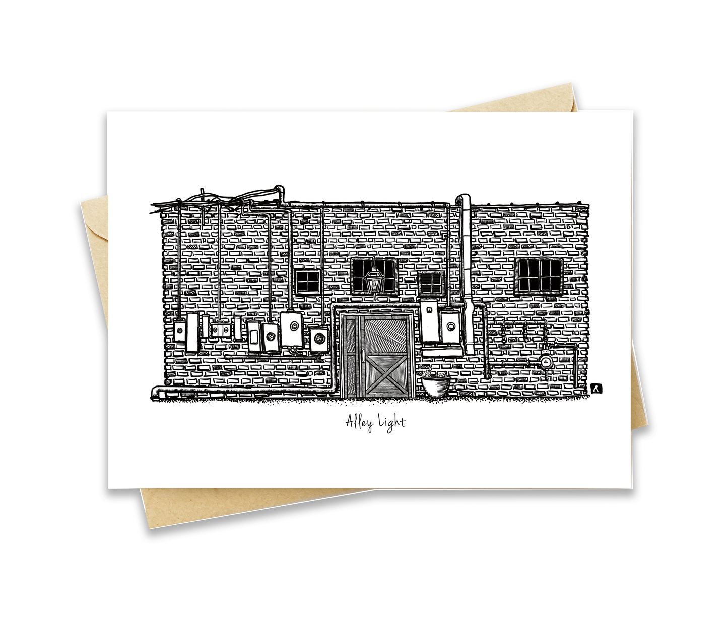 BellavanceInk: Greeting Card Of Alley Light On The Downtown Mall of Charlottesville Virginia 5 x 7 Inches - BellavanceInk