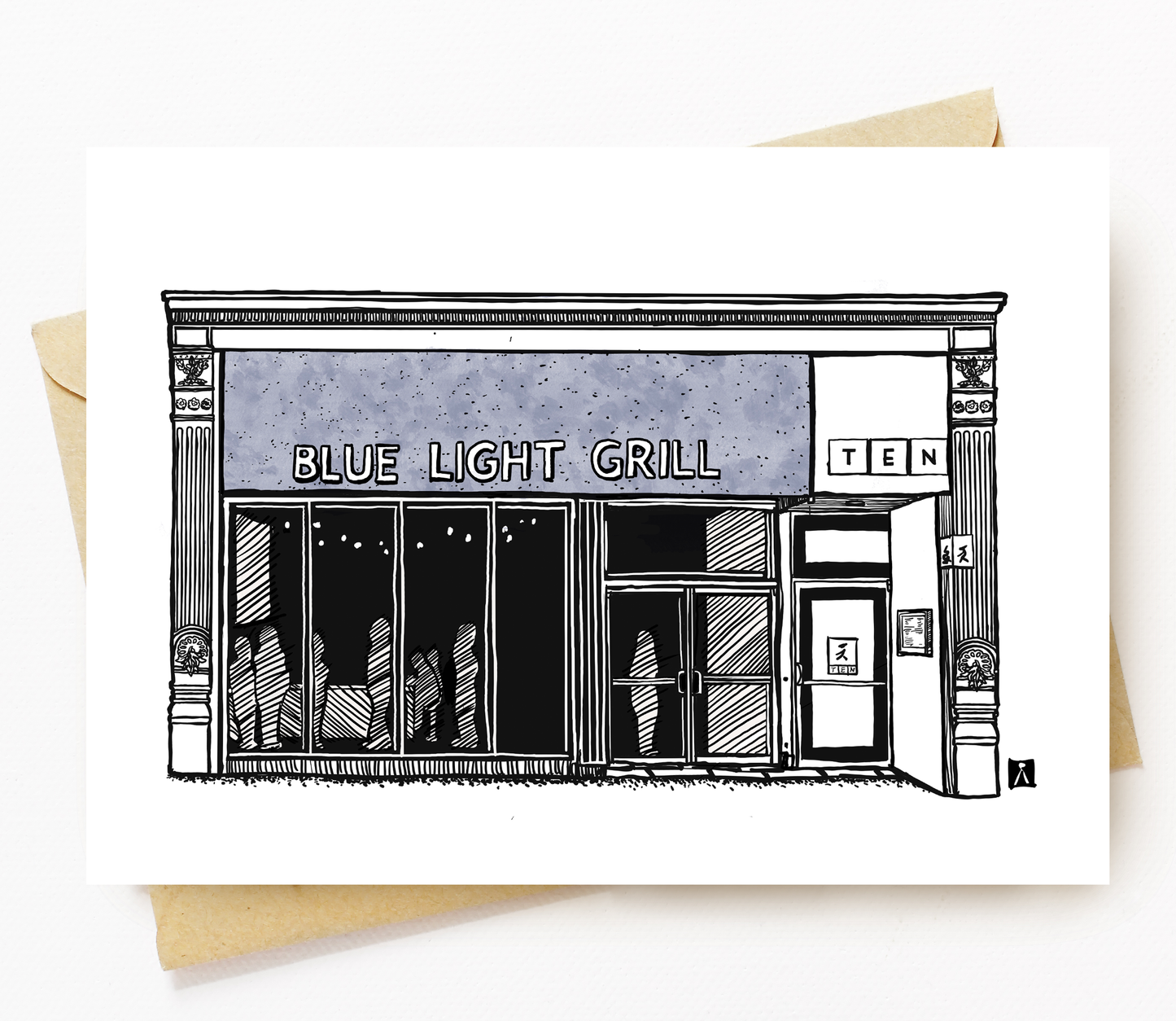 BellavanceInk: Greeting Card of the Charlottesville Area Bar/Restaurant The Blue Light Grill On The Downtown Mall