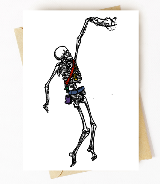 BellavanceInk: Greeting Card With Skeleton Rock Climbing 5 x 7 Inches