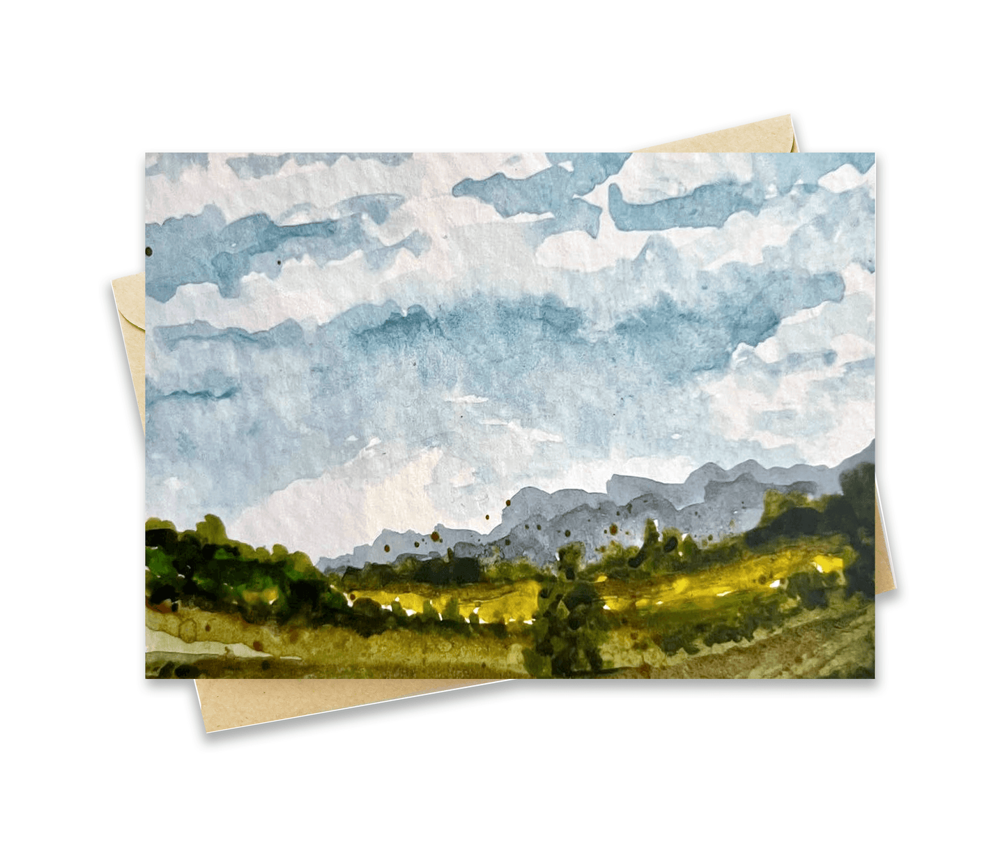 BellavanceInk: Greeting Card Blue Ridge Mountains And Valleys In Nelson County Watercolor Landscape 5 x 7 Inches - BellavanceInk