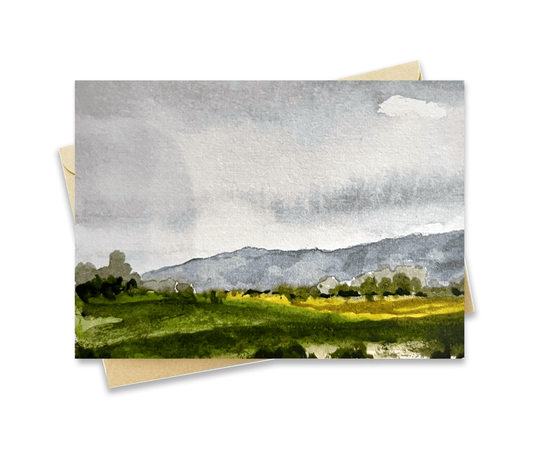 BellavanceInk: Greeting Card Blue Ridge Mountains In Nelson County Watercolor Landscape 5 x 7 Inches - BellavanceInk