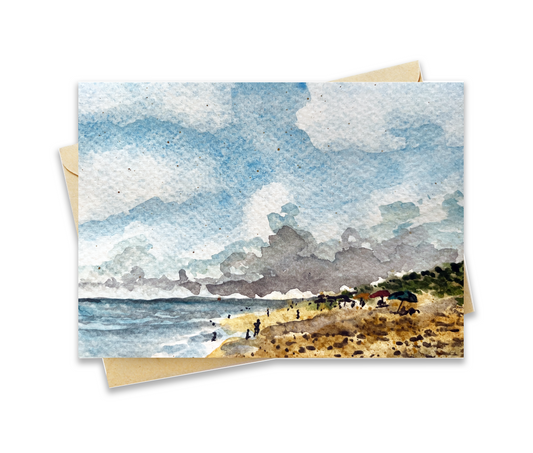 BellavanceInk: Greeting Card With Watercolor Of A Beach View In Kitty Hawk, North Carolina 5 x 7 Inches