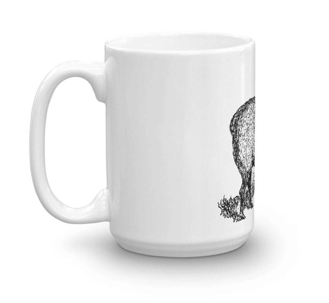 BellavanceInk: Coffee Mug With Proud Sheep Pen & Ink Sketch - BellavanceInk