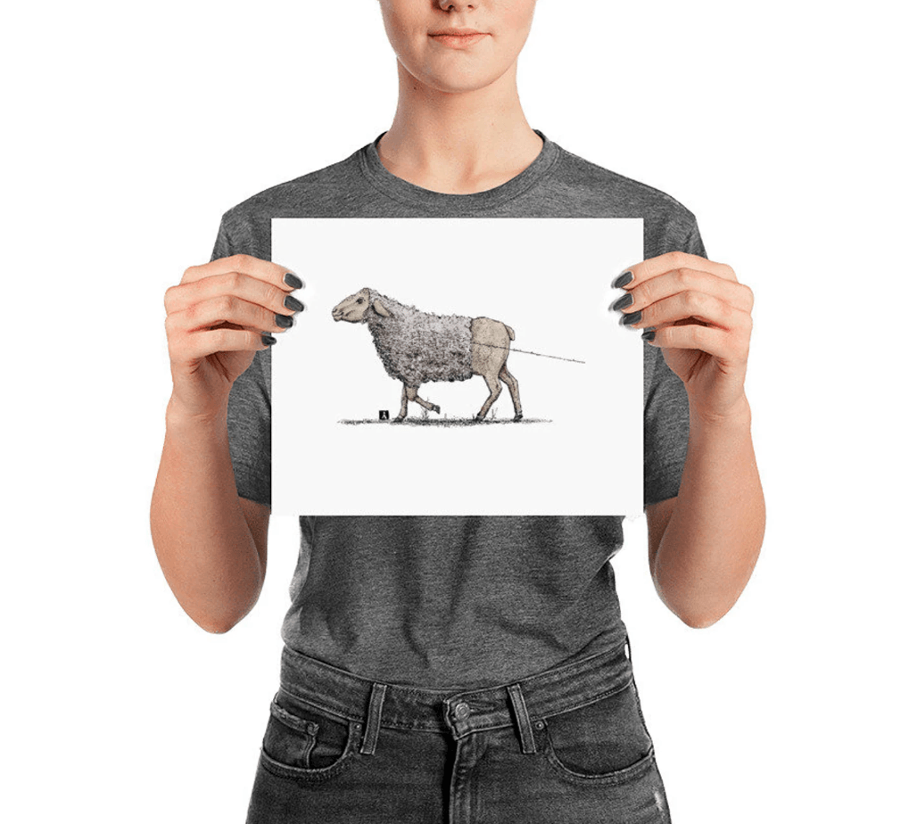 BellavanceInk: Print Of Sheep Losing Her Wool - BellavanceInk