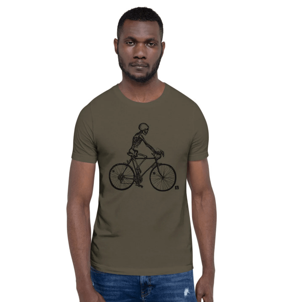 BellavanceInk: Skeleton Riding Their 10 Speed Bicycle On A Short Sleeve T-Shirt - BellavanceInk