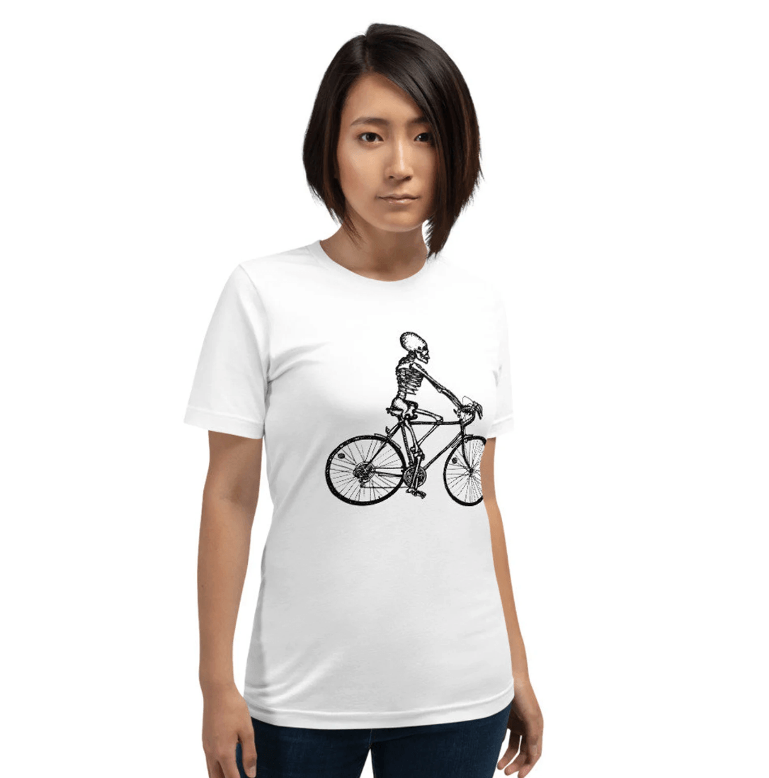 BellavanceInk: Skeleton Riding Their 10 Speed Bicycle On A Short Sleeve T-Shirt - BellavanceInk
