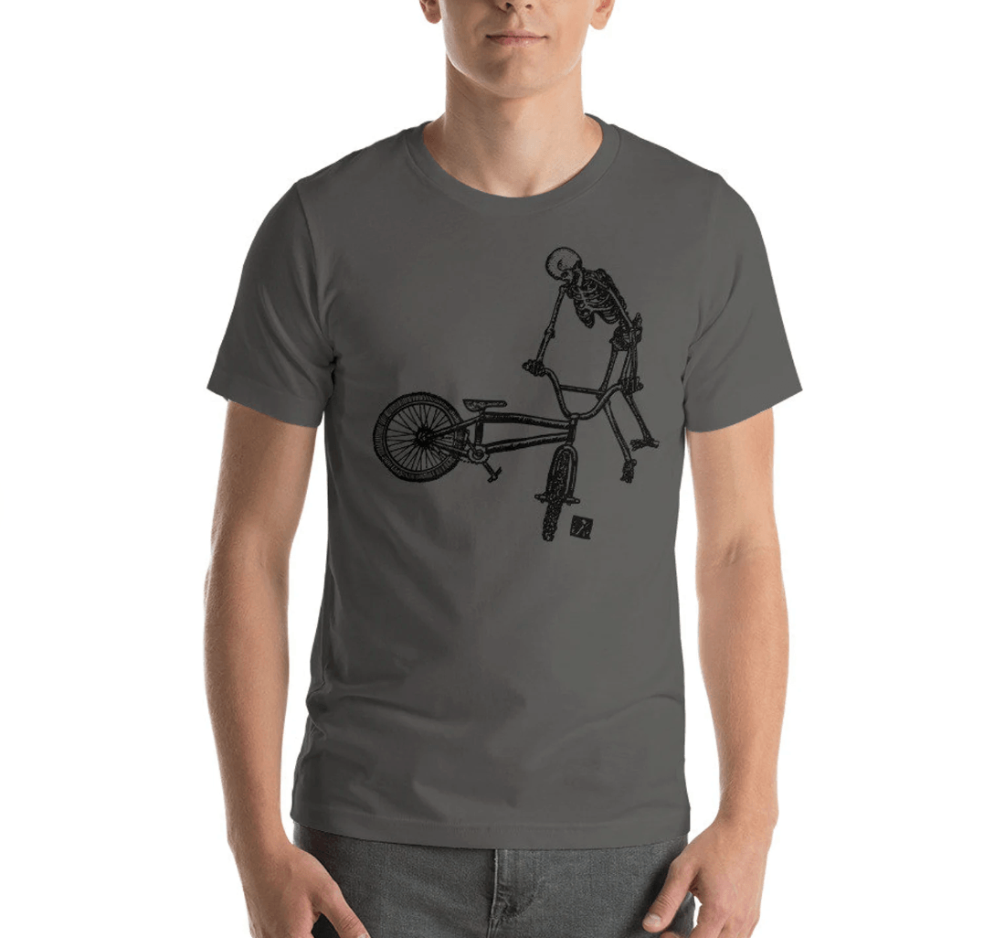 BellavanceInk: The Grim Reaper Freestyling On Their Trick Bike Short Sleeve T-Shirt - BellavanceInk