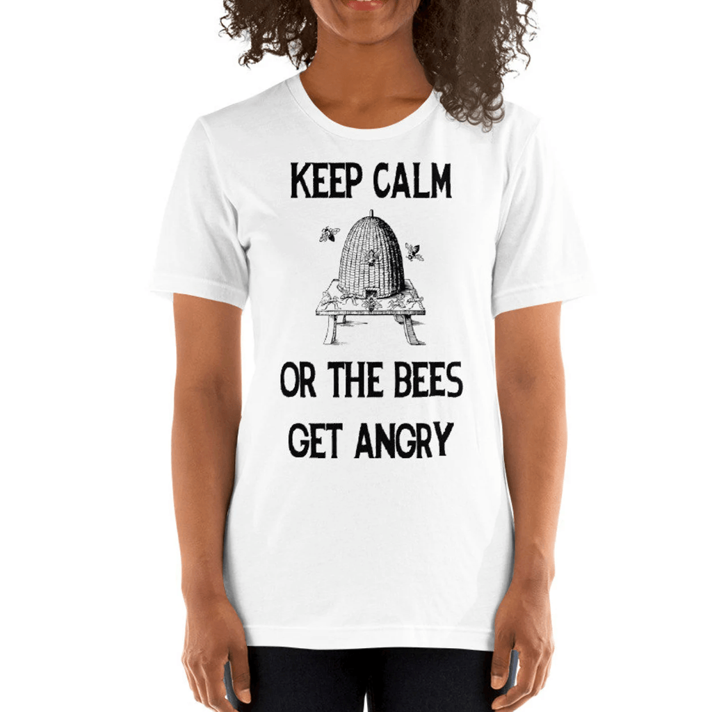 BellavanceInk: Keep Calm Or The Bees Get Angry Beekeeping Short Sleeve T-Shirt - BellavanceInk