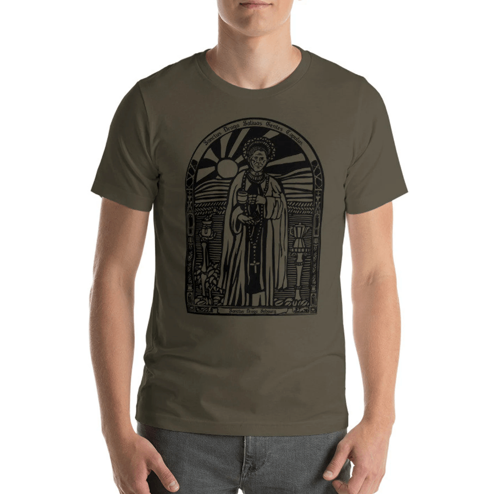 BellavanceInk: Saint Drogo Patron Saint Of Coffee Makers & Brewers Short Sleeve T-Shirt - BellavanceInk