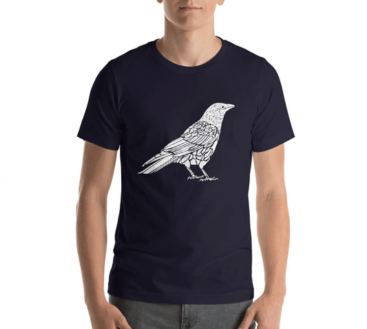 BellavanceInk: Standing Crow Design On Short Sleeve T-Shirt - BellavanceInk
