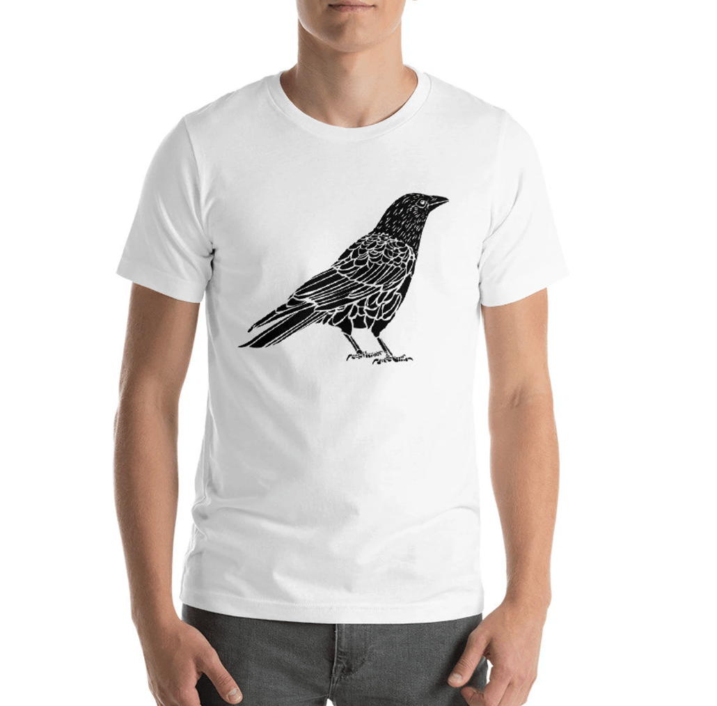 BellavanceInk: Standing Crow Design On Short Sleeve T-Shirt - BellavanceInk