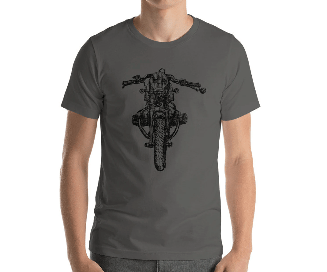 BellavanceInk: Cafe Racer Motorcycle Pen And Ink Drawing Short Sleeve T-Shirt - BellavanceInk