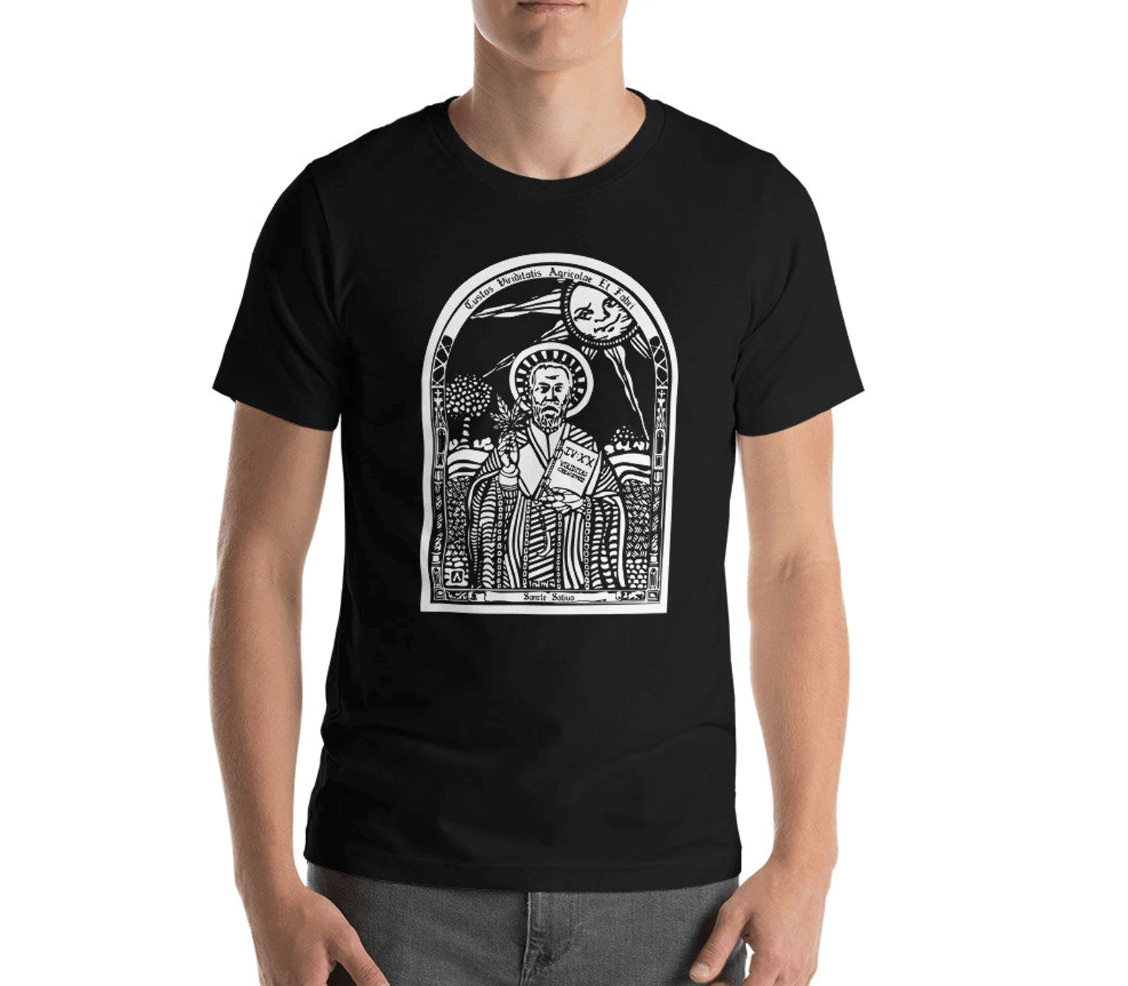 BellavanceInk: Saint Sativa Patron Saint Of Cannabis Growers And Partakers Short Sleeve T-Shirt - BellavanceInk