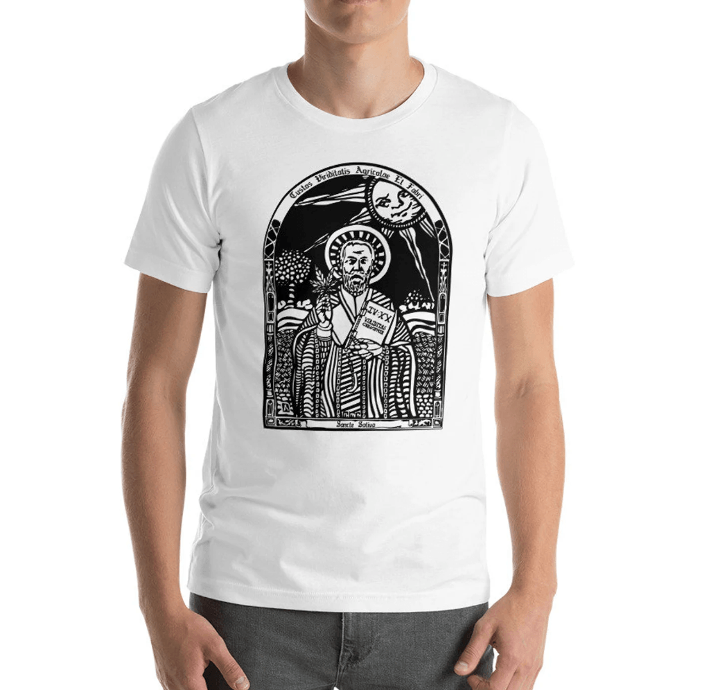 BellavanceInk: Saint Sativa Patron Saint Of Cannabis Growers And Partakers Short Sleeve T-Shirt - BellavanceInk