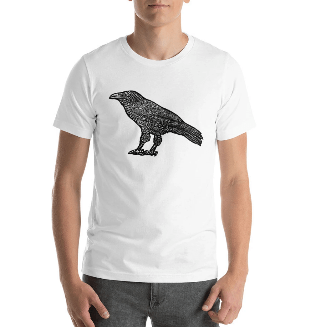 BellavanceInk: Standing Raven Design On Short Sleeve T-Shirt - BellavanceInk