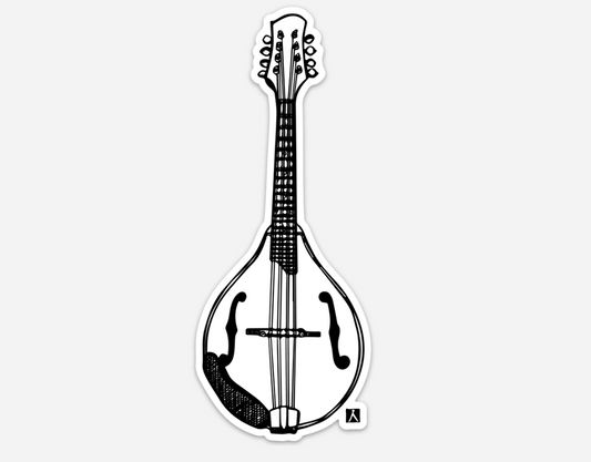 BellavanceInk: Pen And Ink Drawing Of An A Style Mandolin Vinyl Sticker