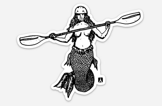 BellavanceInk: Mermaid With Her Kayak Gear Paddle And Helmet Vinyl Sticker
