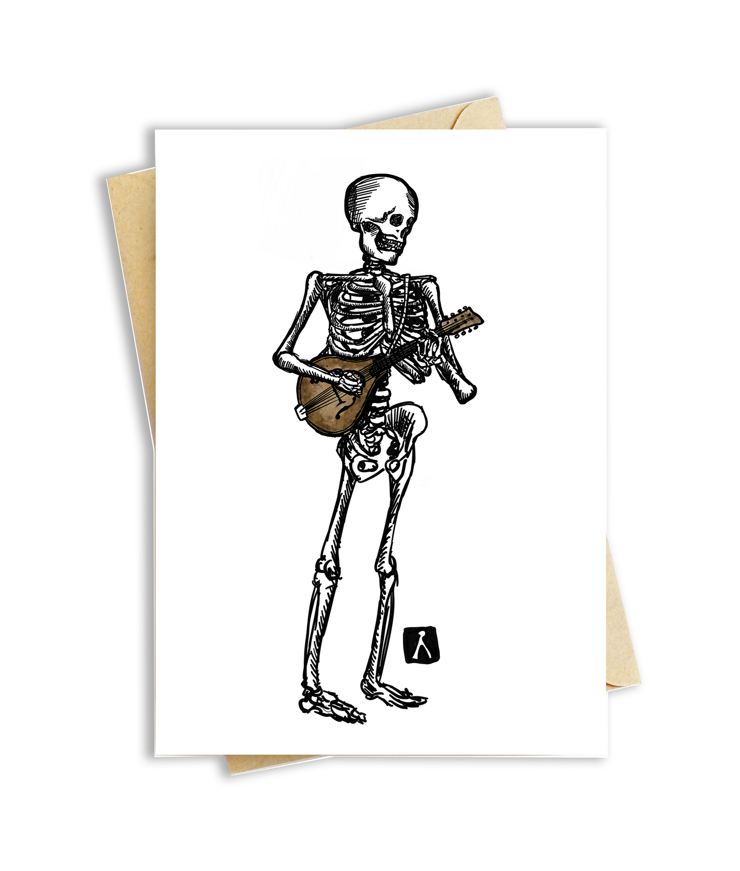 BellavanceInk: Greeting Card With Skeletons Playing The Banjo, Mandolin, Or Guitar 5 x 7 Inches