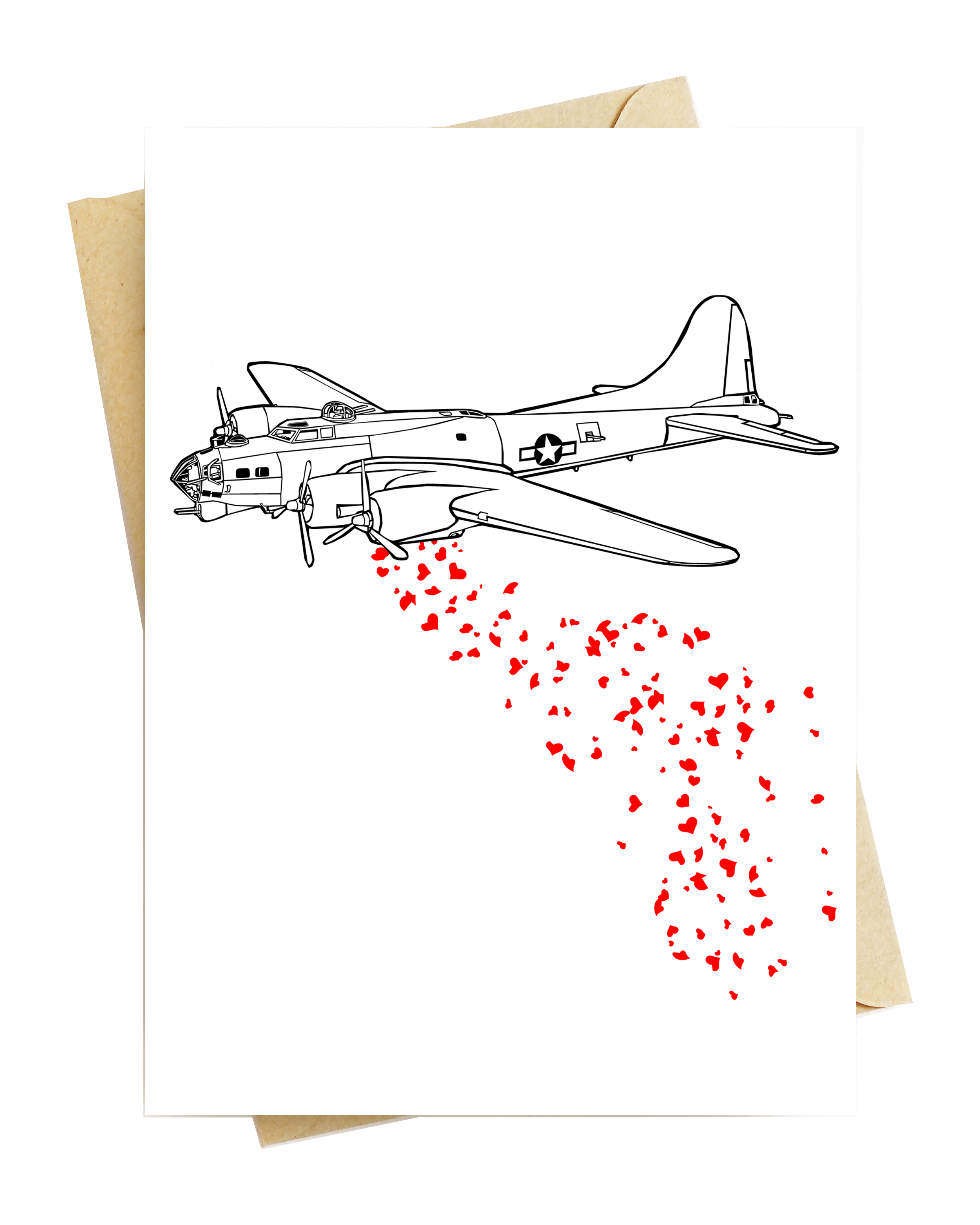 BellavanceInk: B17 Love Bomber Greeting Card  5 x 7 Inches