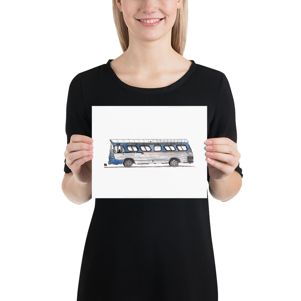 BellavanceInk: Limited Print Drawing Of Vintage UVA (UNOFFICIAL) Transit Bus
