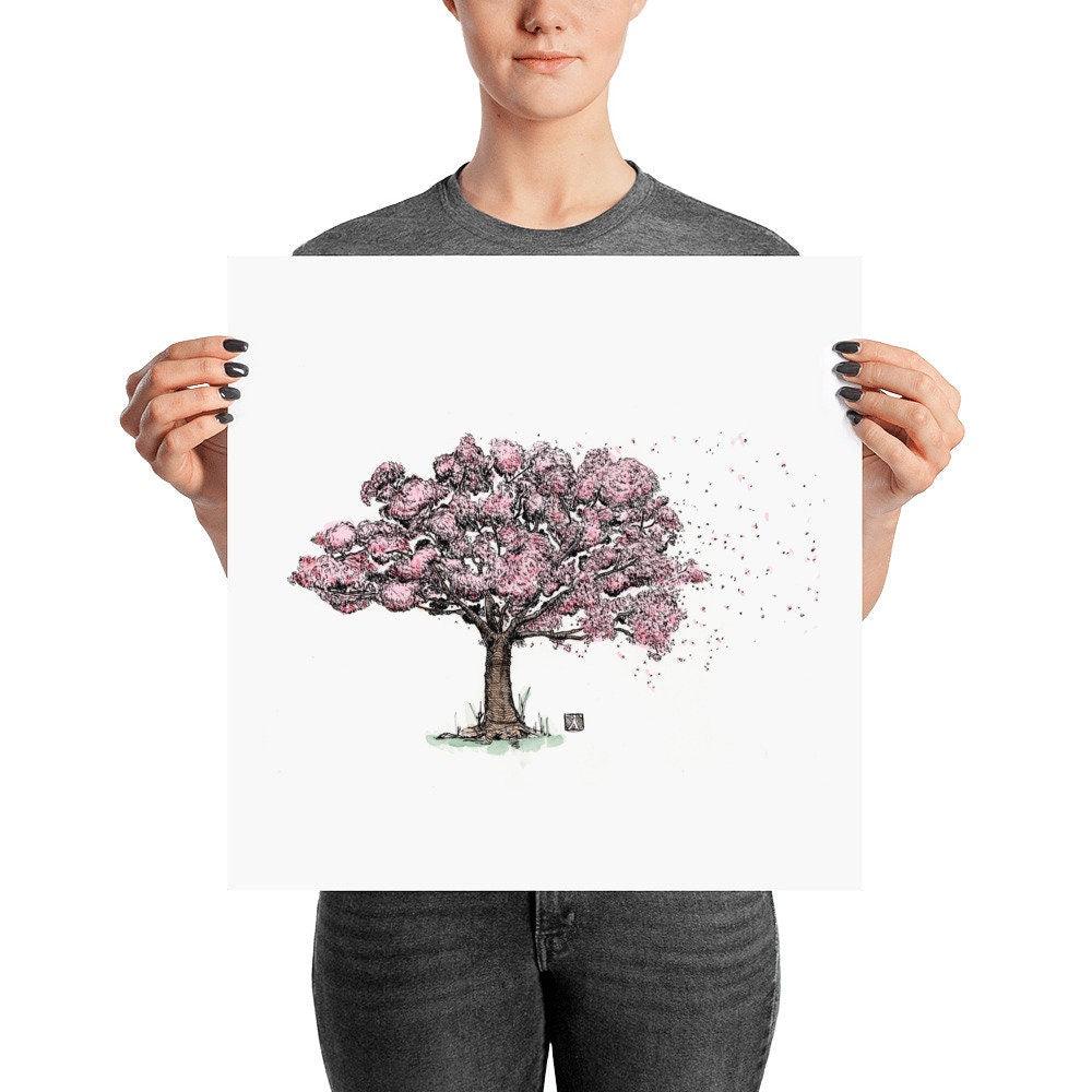 18 X 24 In Large Original Painting Sakura Tree Art Cherry Blossom Japanese  Art | eBay