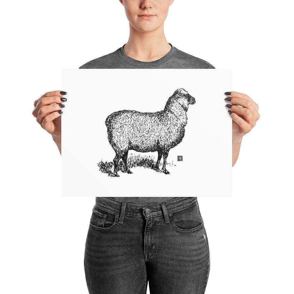 BellavanceInk: Pen & Ink Drawing of a Proud Sheep Print - BellavanceInk