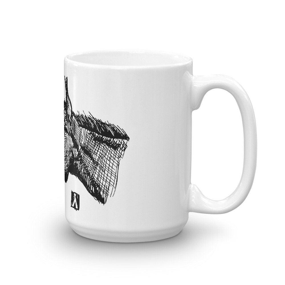 BellavanceInk: Coffee Mug With Mouse Jumping Off Of A Horses Nose Pen & Ink Sketch - BellavanceInk