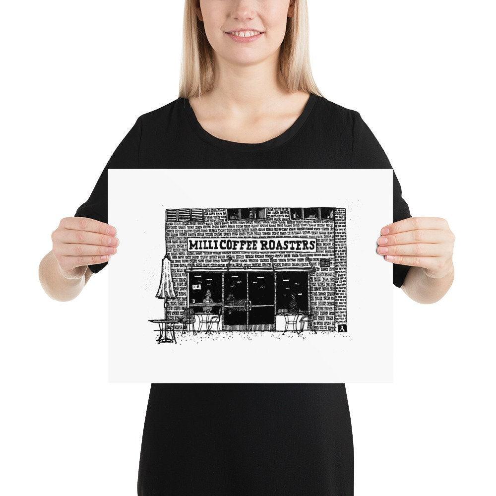 BellavanceInk: Pen & Ink Drawing Charlottesville Area Attractions Milli Coffee Roasters Limited Prints - BellavanceInk