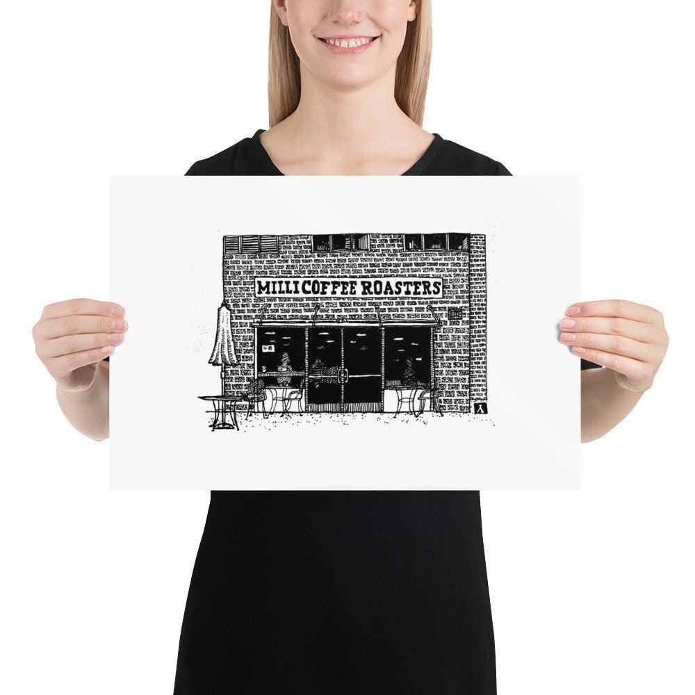 BellavanceInk: Pen & Ink Drawing Charlottesville Area Attractions Milli Coffee Roasters Limited Prints - BellavanceInk