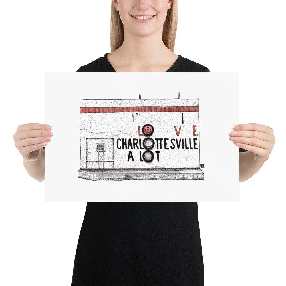 BellavanceInk: Limited Print Drawing of the Charlottesville Belmont Landmark "I Love Charlottesville A Lot" - BellavanceInk