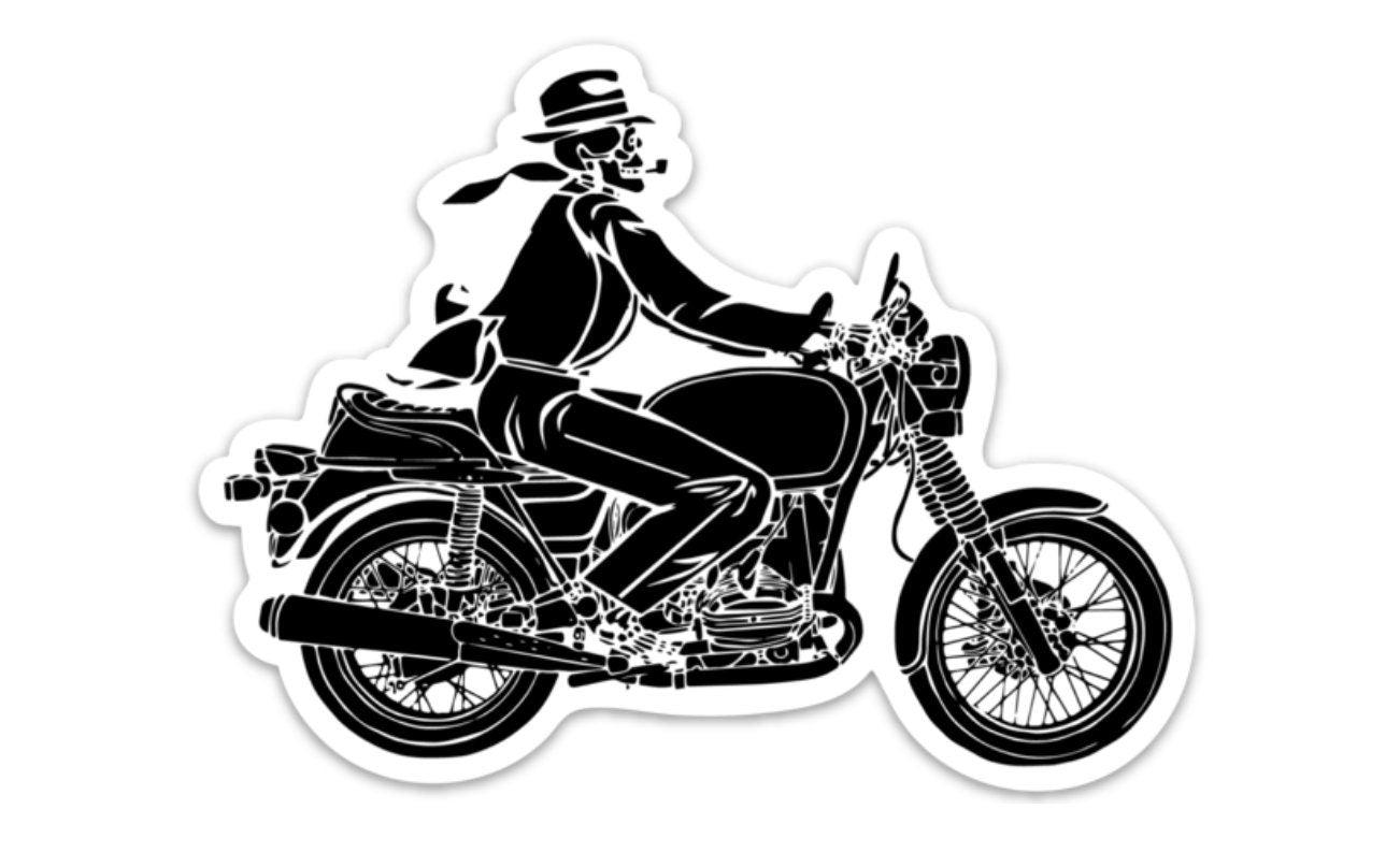 BellavanceInk: Death Riding A Motorcycle Vinyl Sticker Illustration - BellavanceInk