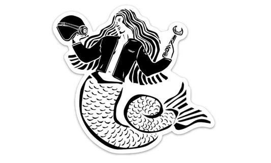 BellavanceInk: Mermaid Moto Lady Vinyl Sticker Illustration - BellavanceInk