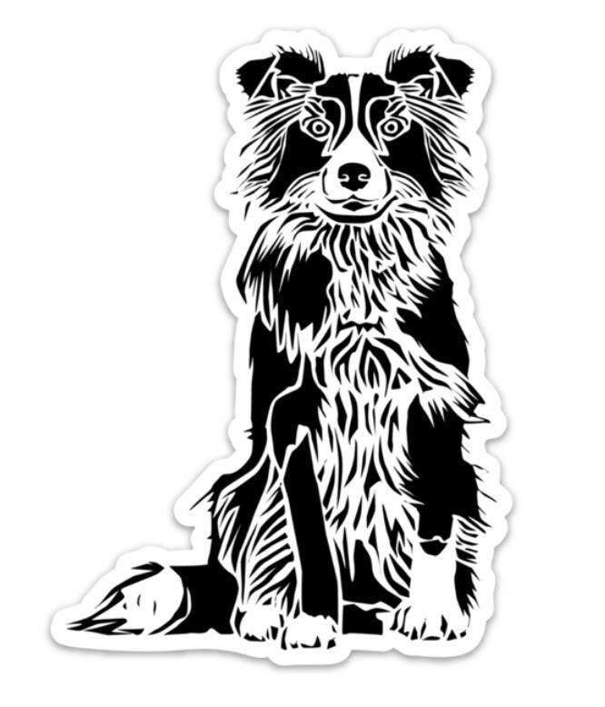 BellavanceInk: Border Collie Dog Hand Drawn Illustration Sticker - BellavanceInk