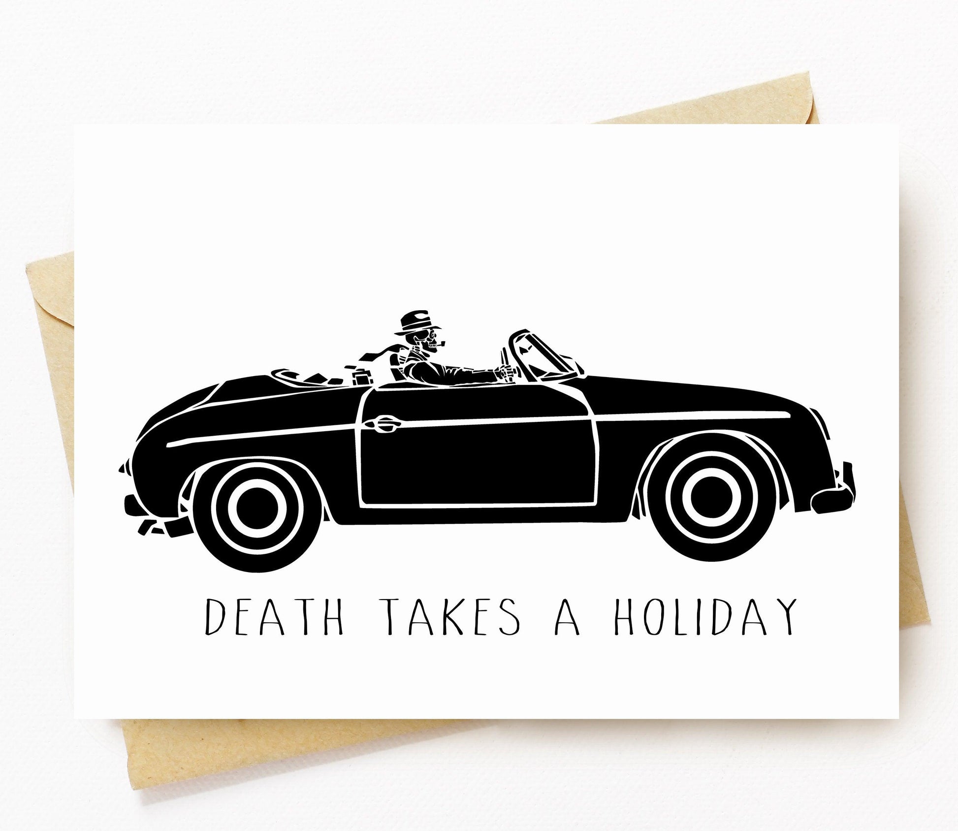 BellavanceInk: Greeting Card With Death Taking a Holiday  5 x 7 Inches - BellavanceInk