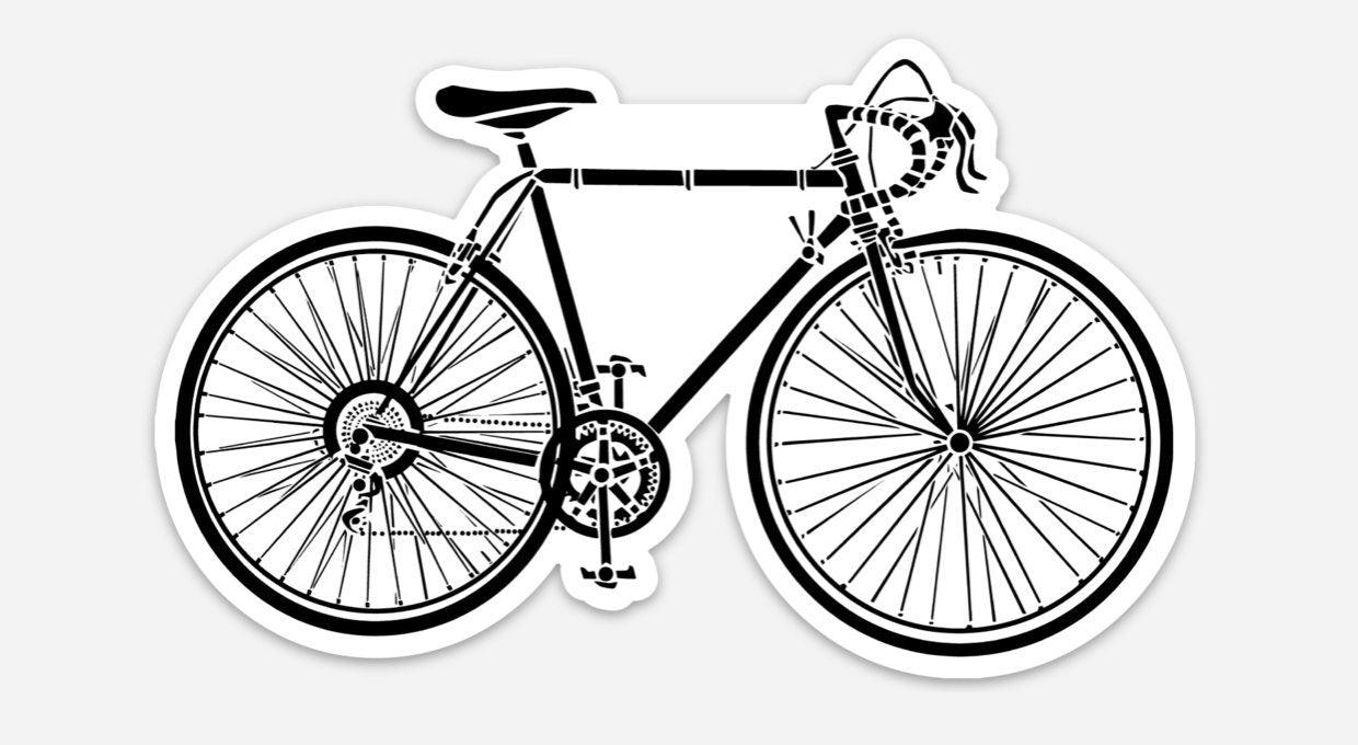 BellavanceInk: Vintage 10 Speed Bike Vinyl Sticker Hand Drawn Illustration - BellavanceInk