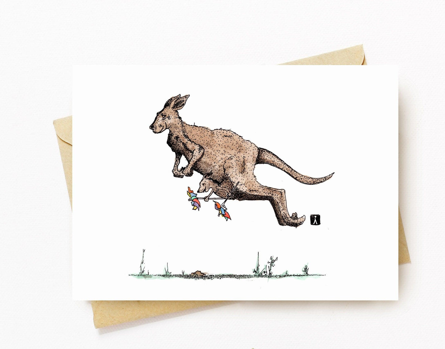 BellavanceInk: Mother's Day Card With Kangaroo Mom & Her Baby Kangaroo Joey Graphic 5 x 7 Inches - BellavanceInk