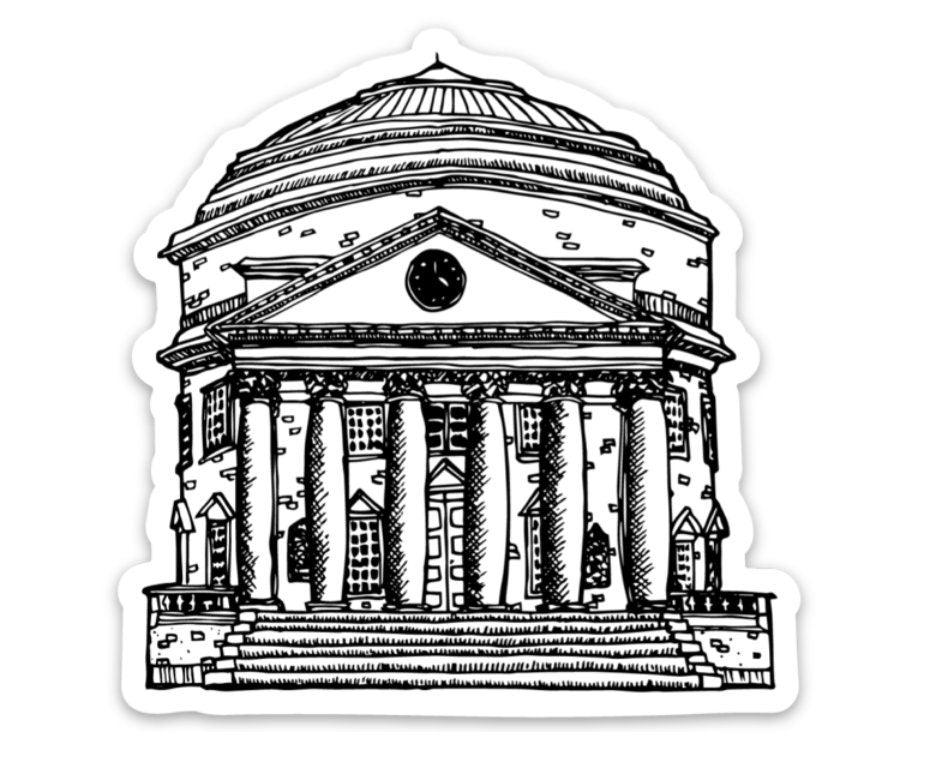 BellavanceInk: Thomas Jefferson's the Rotunda in Charlottesville Virginia Pen and Ink Illustration - BellavanceInk