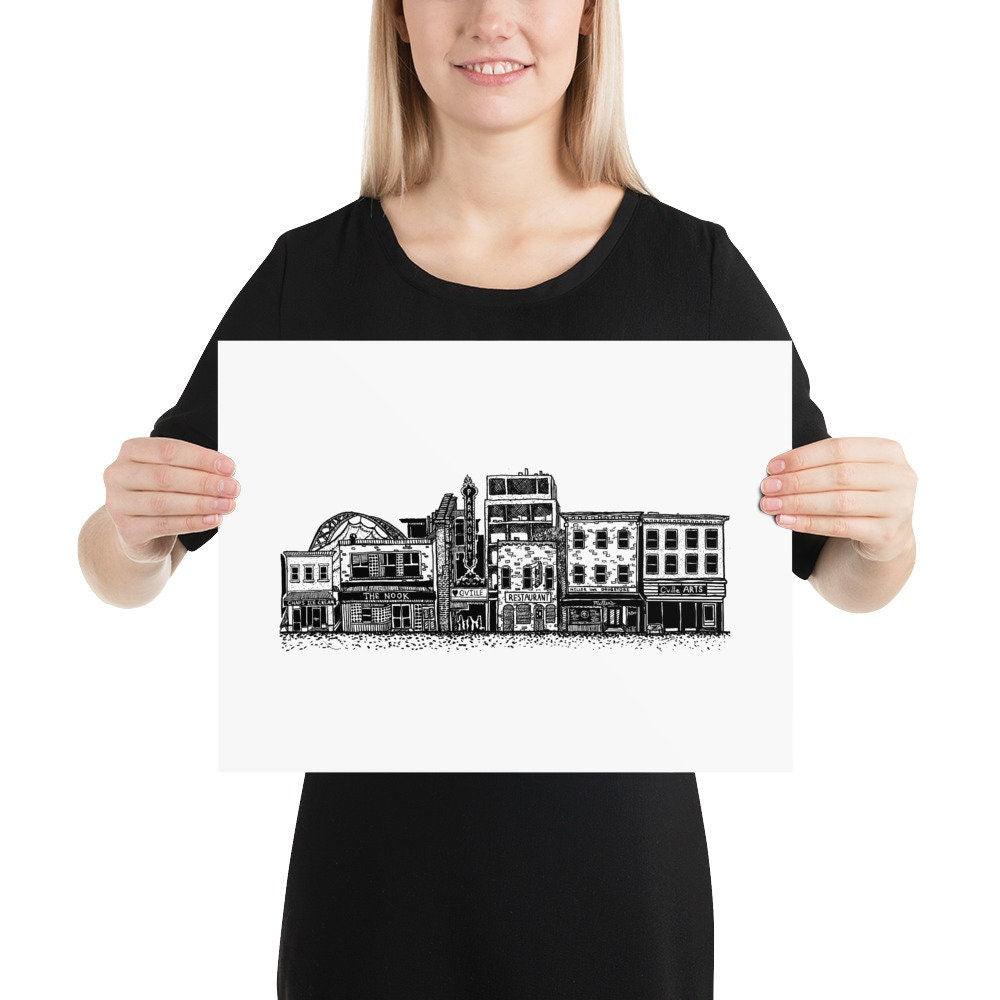 BellavanceInk: Local Shops Print On The Downtown Mall of Charlottesville Virginia Limited Print - BellavanceInk