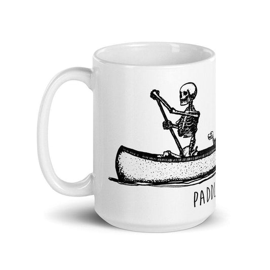 BellavanceInk: Coffee Mug With Pen & Ink Drawing Of Skeleton Family In A Canoe - BellavanceInk