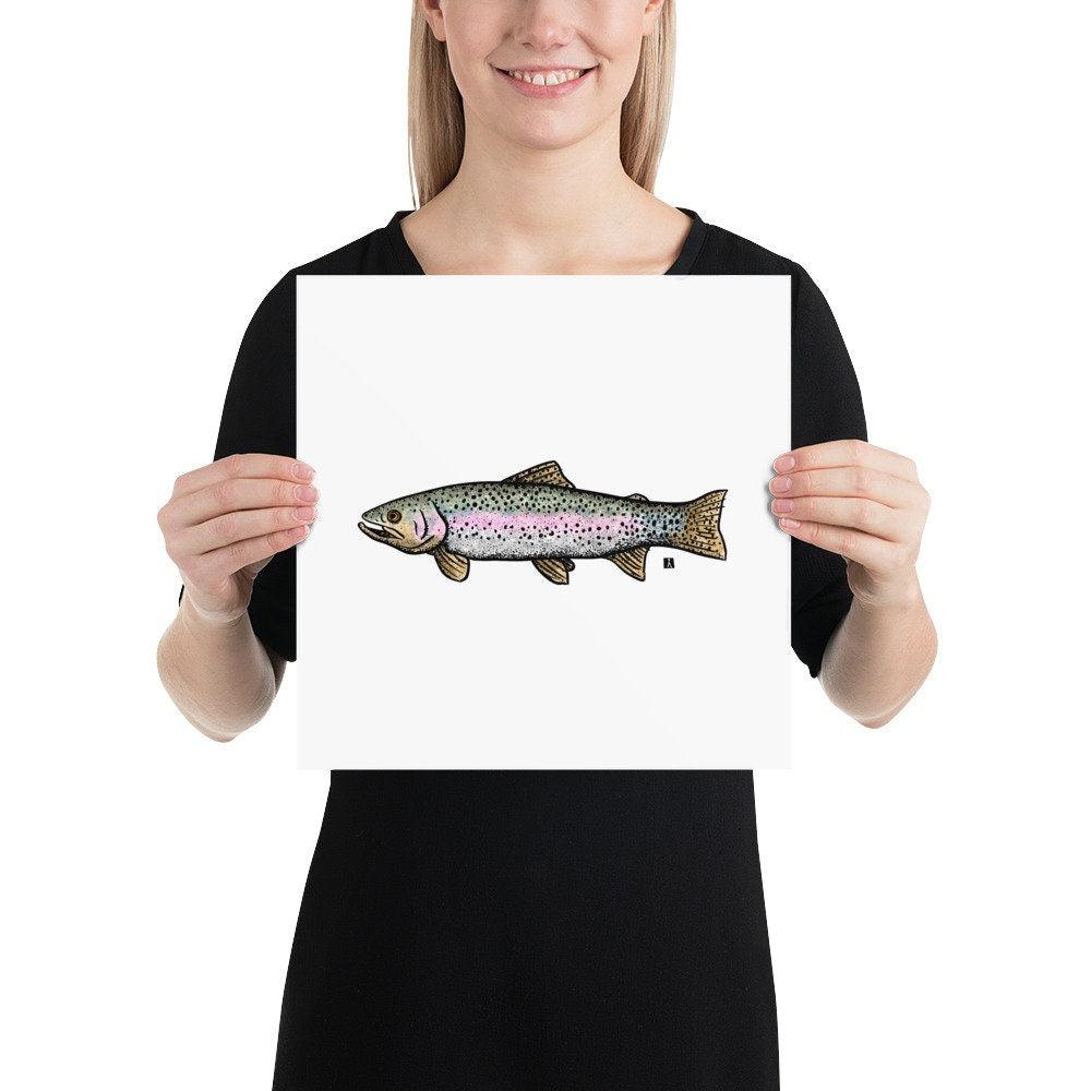 BellavanceInk: Pen & Ink/Watercolor Drawing Of Rainbow Trout Fish - BellavanceInk