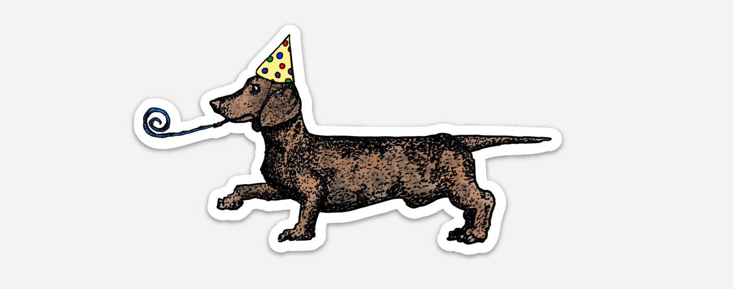 BellavanceInk: Weiner Dog Dachshund Vinyl Sticker Pen and Ink Illustration - BellavanceInk