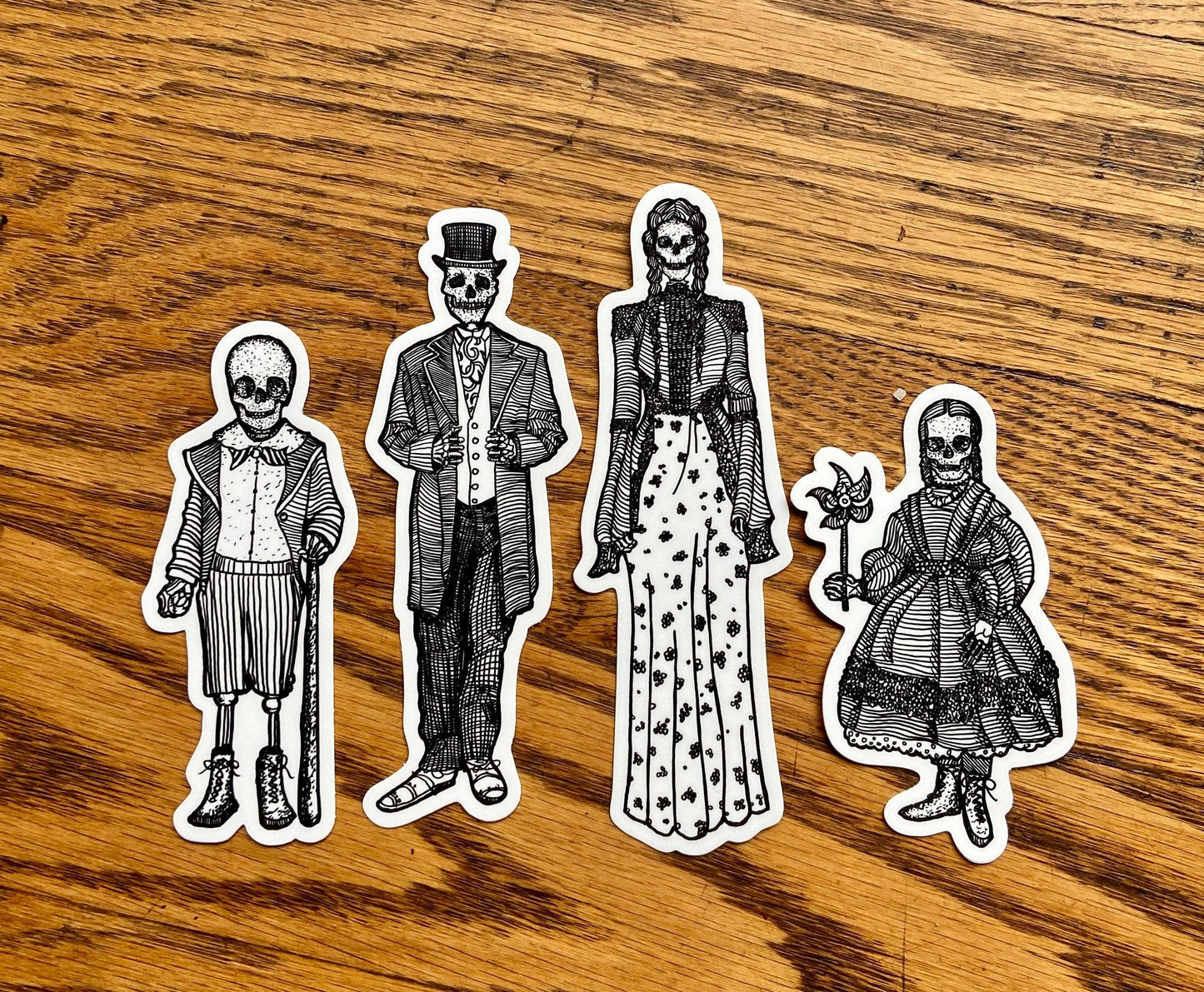 BellavanceInk: Victorian La Calavera Catrina Skeleton Family Vinyl Stickers Build Your Own Family - BellavanceInk