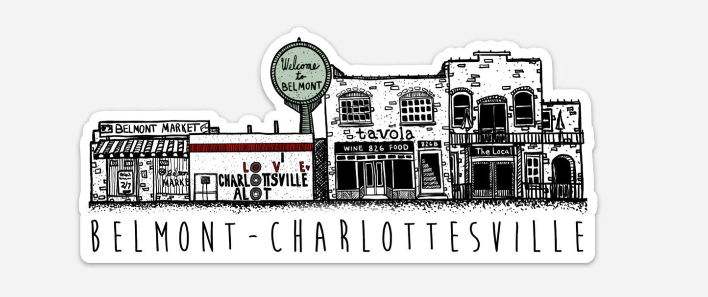 BellavanceInk: Local Charlottesville Neighborhood Stickers Belmont In Charlottesville Vinyl Sticker - BellavanceInk