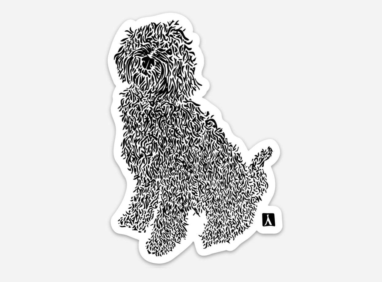 BellavanceInk: Labradoodle Dog Illustration Vinyl Sticker - BellavanceInk